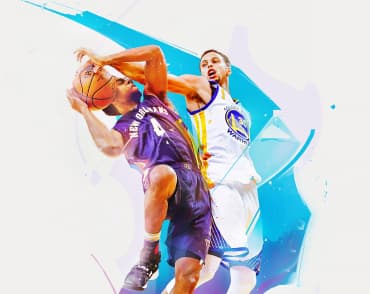 poster with two basketball players
